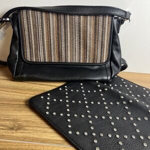 Magnolia and Vine Crossbody File Purse Black with Changeable Top Bag Designs